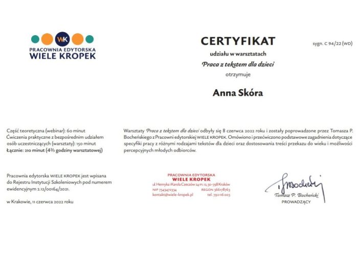 certyfikat-praca-z-tekstem-dla-dzieci